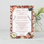 Sushi Neutraal Baby shower door Afstand Kaart (Staand voorkant)