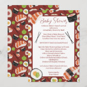 Sushi Neutraal Baby shower door Afstand Kaart (Voorkant / Achterkant)