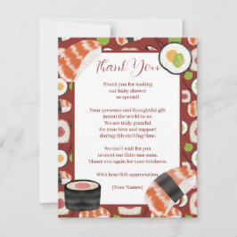 Sushi Neutral Baby shower Bedankkaart