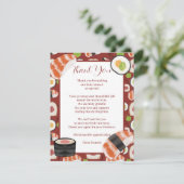 Sushi Neutral Baby shower Bedankkaart (Staand voorkant)