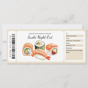 Sushi Night Out Cadeaubon voor Sushi Lover Kaart