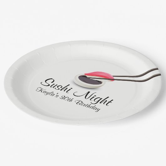 Sushi Night Party Paper-Borden Papieren Bordje (Gekanteld)