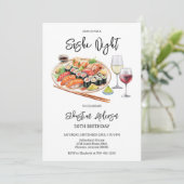 Sushi Night Verjaardagsuitnodiging Kaart (Staand voorkant)