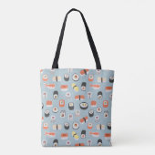 Sushi Nigiri Maki Roll Japanese Food Art Canvas ta Tote Bag (Achterkant)