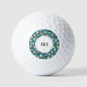Sushi Nigiri Maki Roll Japanese Food Art Monogram Golfballen