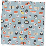 Sushi Nigiri Maki Roll Pattern Bandana<br><div class="desc">Verrukkelijk Japans sushi-ontwerp op de oeiblauwe achtergrond van een robin. Originele kunst van Nic Squirrell.</div>