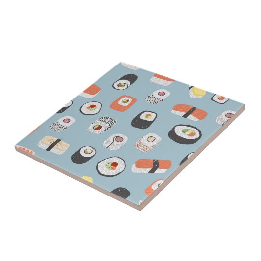 Sushi Nigiri Maki Roll Pattern Ceramic Tile Tegeltje (Zijkant)