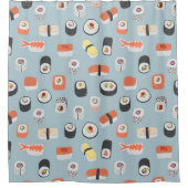 Sushi Nigiri Maki Roll Pattern Douchegordijn (Voorkant)