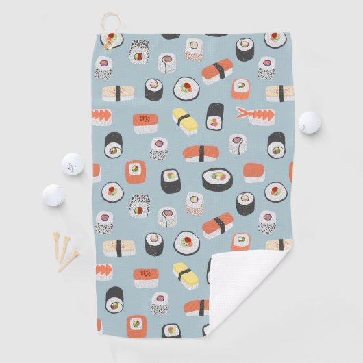 Sushi Nigiri Maki Roll Pattern Golfhanddoek (Insitu)