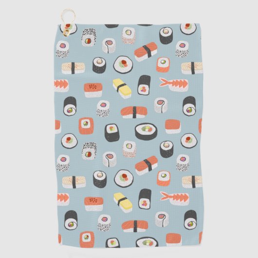Sushi Nigiri Maki Roll Pattern Golfhanddoek (Voorkant)