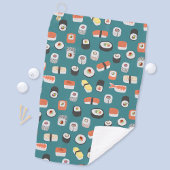 Sushi Nigiri Maki Roll Pattern Green Golfhanddoek