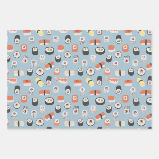 Sushi Nigiri Maki Roll Pattern Inpakpapier Vel (Voorkant 2)
