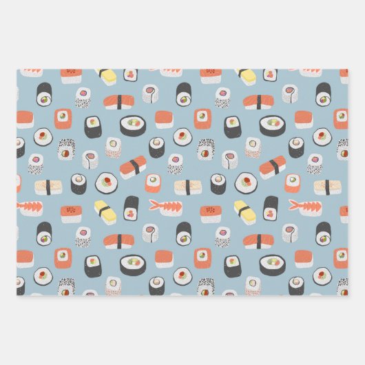 Sushi Nigiri Maki Roll Pattern Inpakpapier Vel (Voorkant)