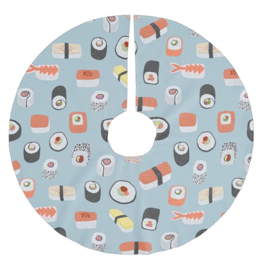Sushi Nigiri Maki Roll Pattern Kerstboom Rok (Voorkant)