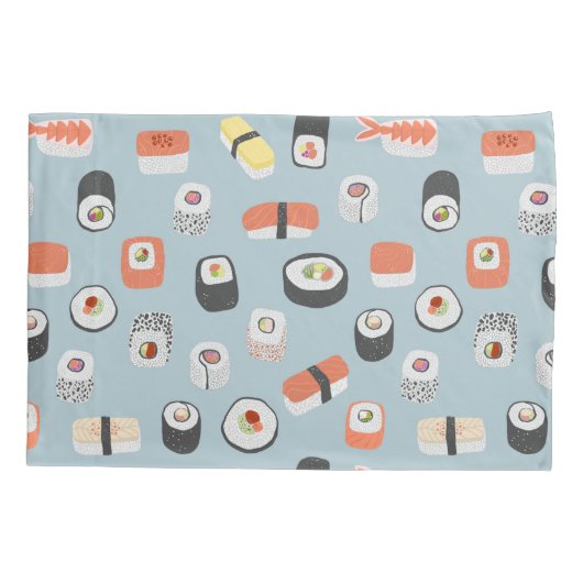 Sushi Nigiri Maki Roll Pattern Kussensloop (Achterkant-Links)
