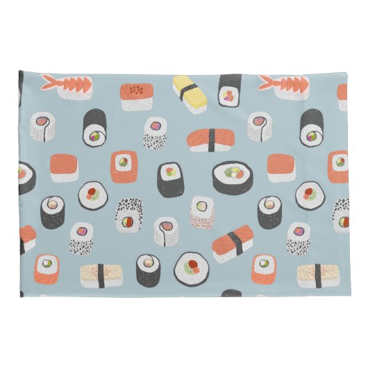 Sushi Nigiri Maki Roll Pattern Kussensloop (Achterkant-Rechts)