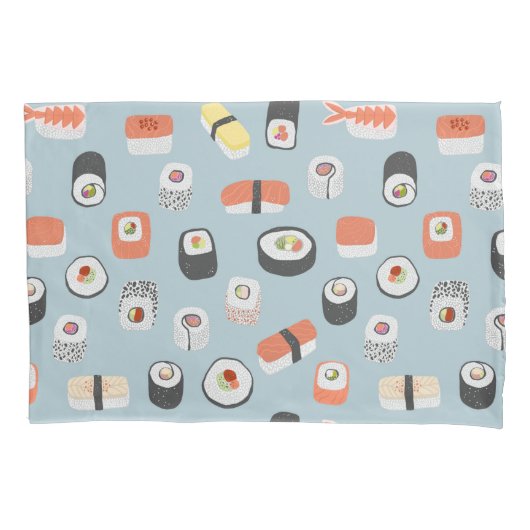 Sushi Nigiri Maki Roll Pattern Kussensloop (Voorkant-Links)