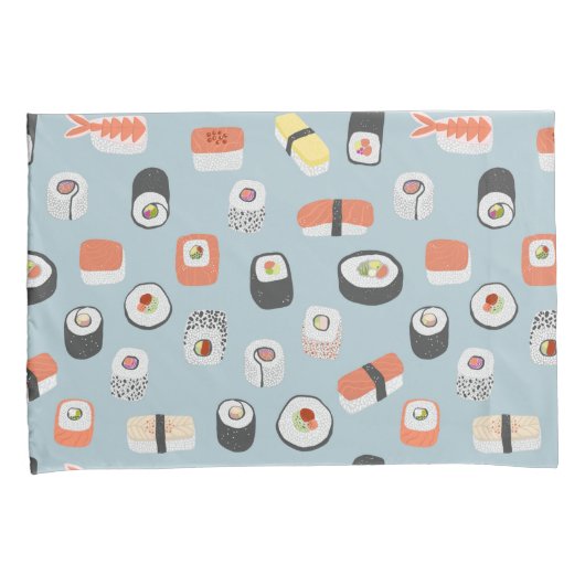Sushi Nigiri Maki Roll Pattern Kussensloop (Voorkant-Rechts)