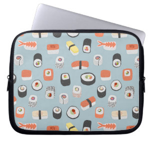 Sushi Nigiri Maki Roll Pattern Laptop Sleeve