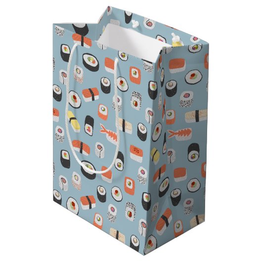Sushi Nigiri Maki Roll Pattern Medium Cadeauzakje (Achterkant Gekanteld)