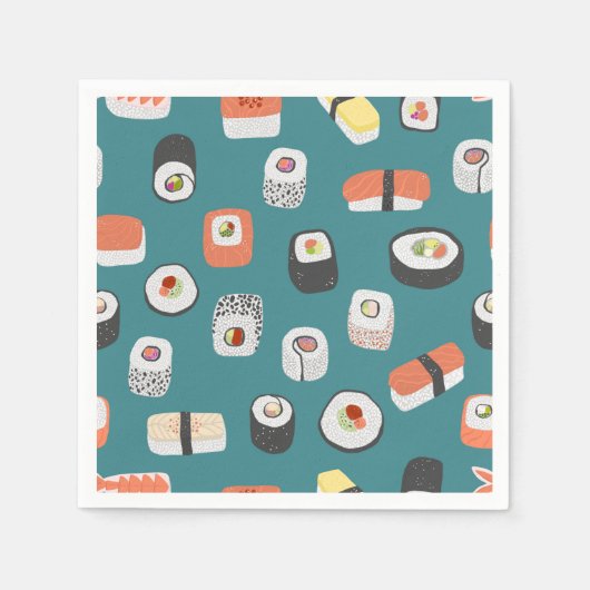 Sushi Nigiri Maki Roll Pattern Servet (Voorkant)