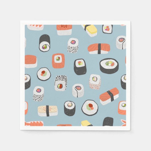 Sushi Nigiri Maki Roll Pattern Servet (Voorkant)