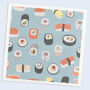 Sushi Nigiri Maki Roll Pattern Servet