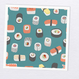 Sushi Nigiri Maki Roll Pattern Servet