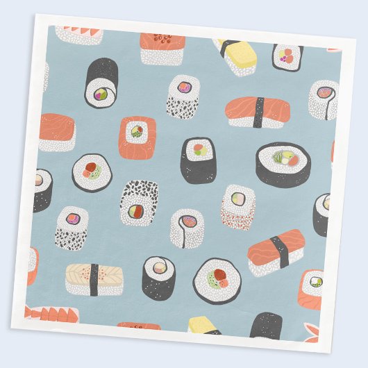 Sushi Nigiri Maki Roll Pattern Servet