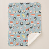 Sushi Nigiri Maki Roll Pattern Sherpa Deken (Voorkant)