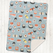 Sushi Nigiri Maki Roll Pattern Sherpa Deken