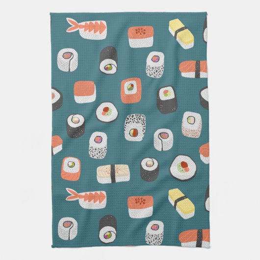 Sushi Nigiri Maki Roll Pattern Theedoek (Verticaal)