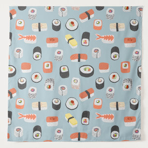 Sushi Nigiri Maki Roll Pattern Wandkleed