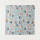 Sushi Nigiri Maki Roll Pattern Wandkleed (Voorkant (horizontaal))