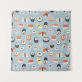 Sushi Nigiri Maki Roll Pattern Wandkleed (Voorkant)