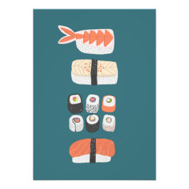 Sushi Nigiri Maki Roll Photo Print Foto Afdruk