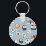 Sushi Nigiri Maki Roll Sleutelhanger<br><div class="desc">Japans sushi,  schattig voedselkunstpatroon voor gourmets!</div>