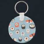 Sushi Nigiri Maki Roll Sleutelhanger<br><div class="desc">Japans sushi,  schattig voedselkunstpatroon voor gourmets!</div>