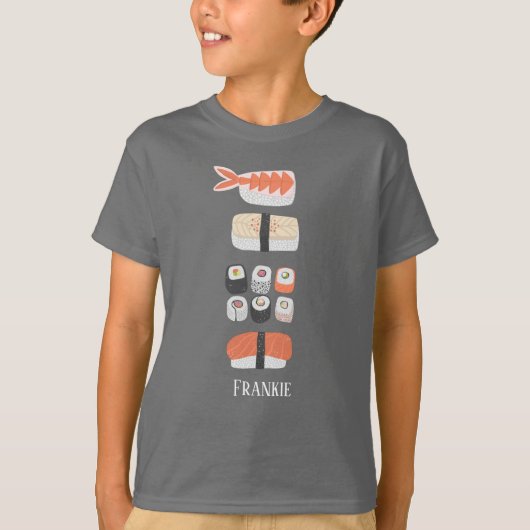 Sushi Nigiri Sashimi Maki Roll Name T-shirt (Voorkant)