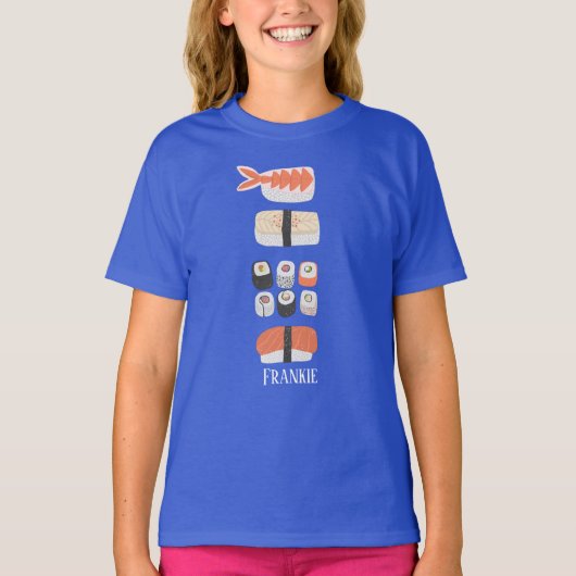 Sushi Nigiri Sashimi Maki Roll Name T-shirt (Voorkant)
