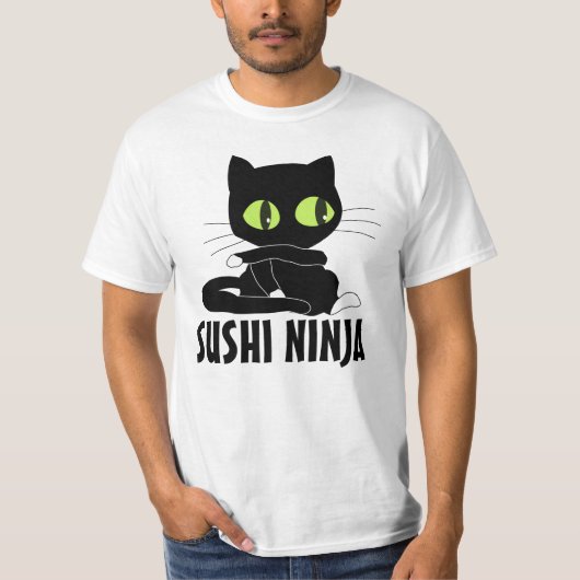 SUSHI NINJA CAT grappige T-shirts (Voorkant)