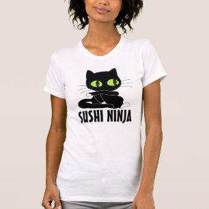 SUSHI NINJA CAT grappige T-shirts