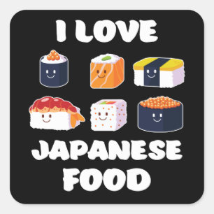 Sushi Noodles Anime Manga Funny Japan Otaku Outfit Vierkante Sticker