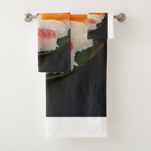  Sushi on a Leaf - Japanese Nigiri Towel Bad Handdoek (Insitu)
