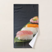  Sushi on a Leaf - Japanese Nigiri Towel Bad Handdoek (Handdoek)