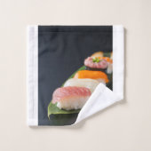  Sushi on a Leaf - Japanese Nigiri Towel Bad Handdoek (Wasdoekje)