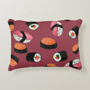 Sushi Onigiri Rolls: Naadloze illustratie Accent Kussen