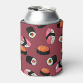 Sushi Onigiri Rolls: Naadloze illustratie Blikjeskoeler (Blikje Voorkant)