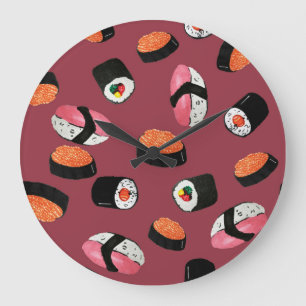 Sushi Onigiri Rolls: Naadloze illustratie Grote Klok