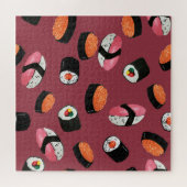 Sushi Onigiri Rolls: Naadloze illustratie Legpuzzel (Horizontaal)